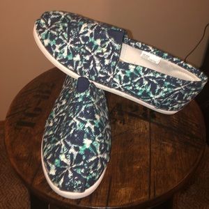 Teal Canvas Slip Ons